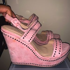 Pink Wedge Heels